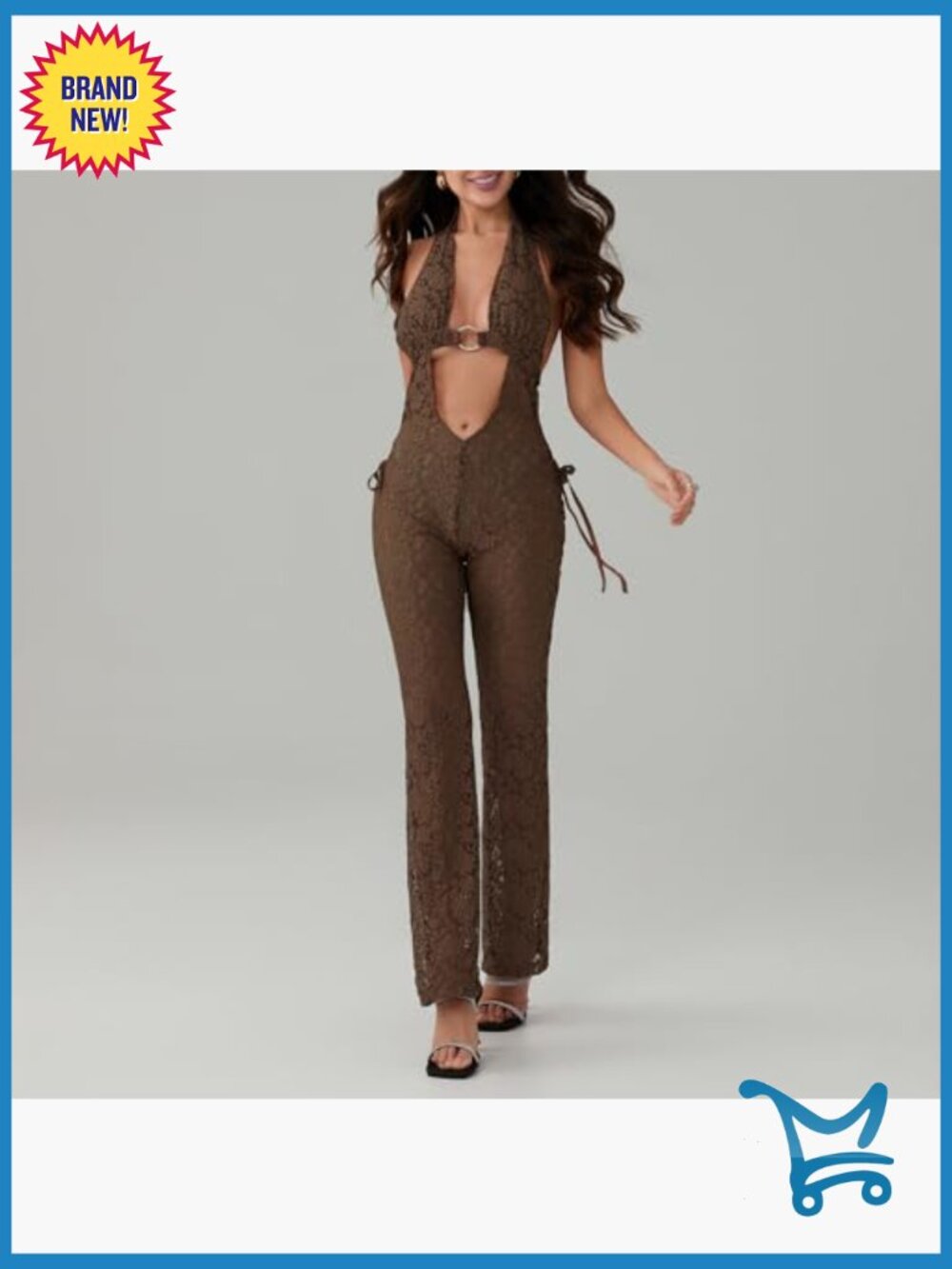 Sheer Mesh Lace Jumpsuit Sexy Sleeveless See Through Bodycon One Piece Party - Picture 4 of 6